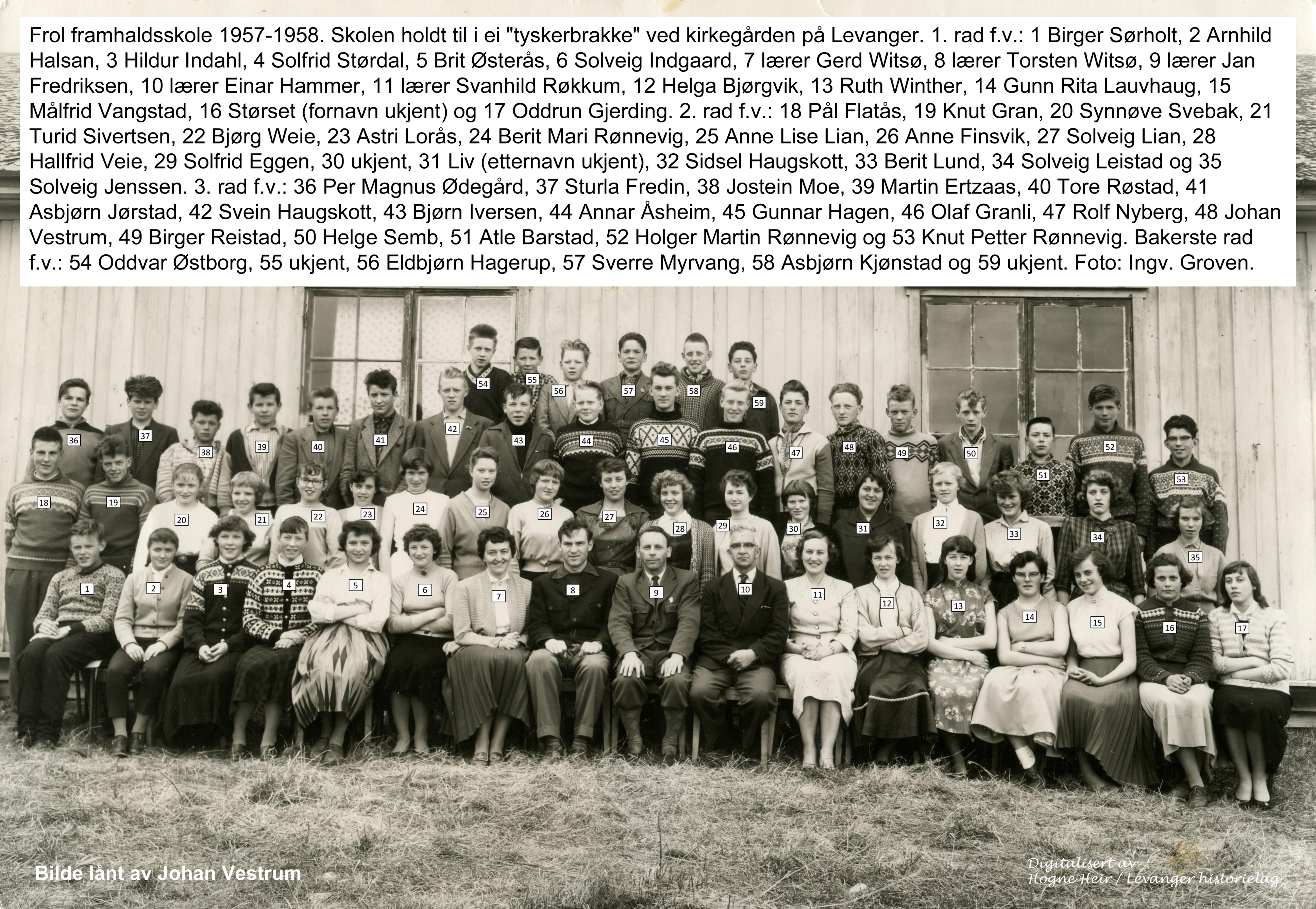 Frol framhaldsskole 1957-58