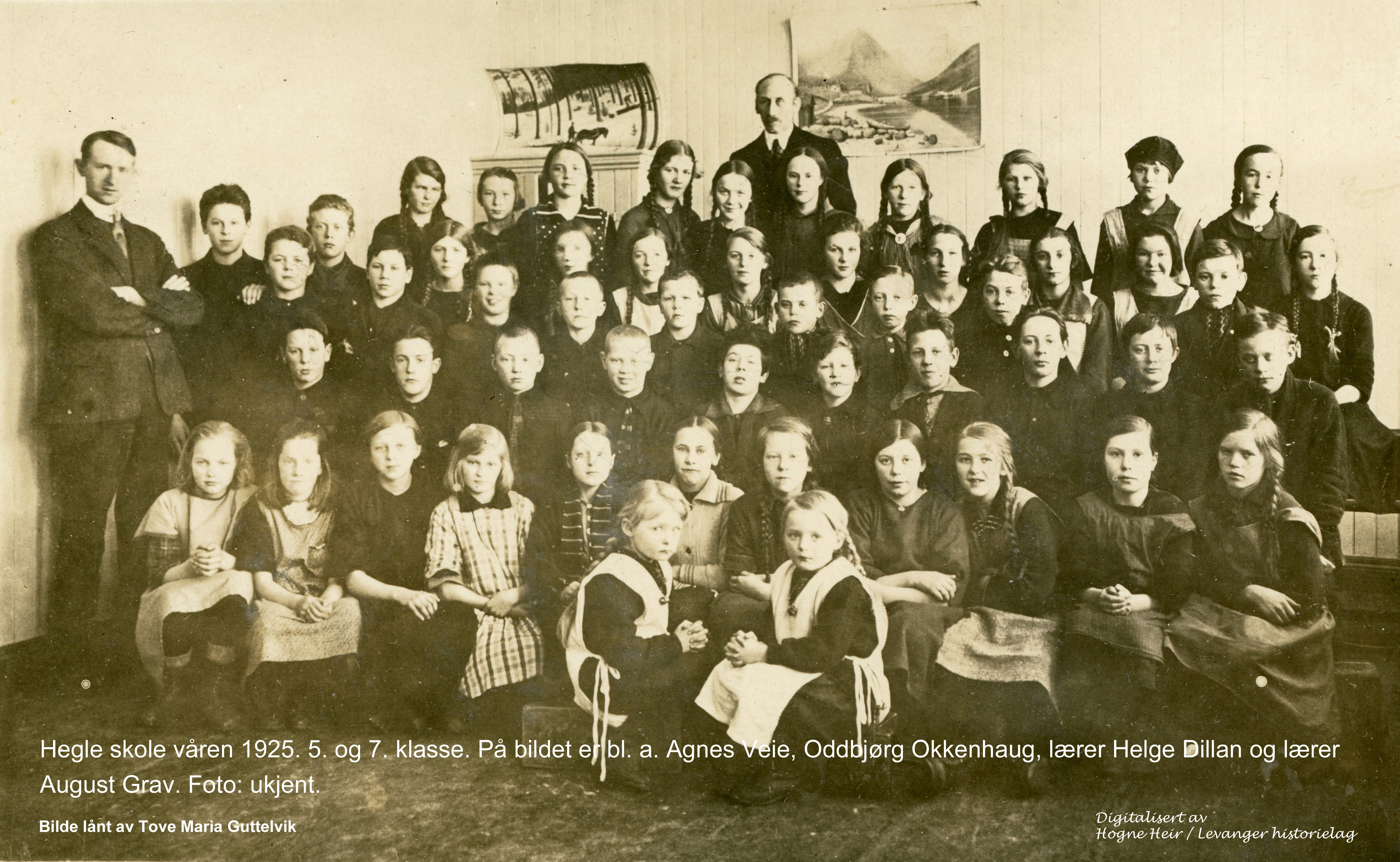 Hegle skole våren 1925. 5. og 7. klasse