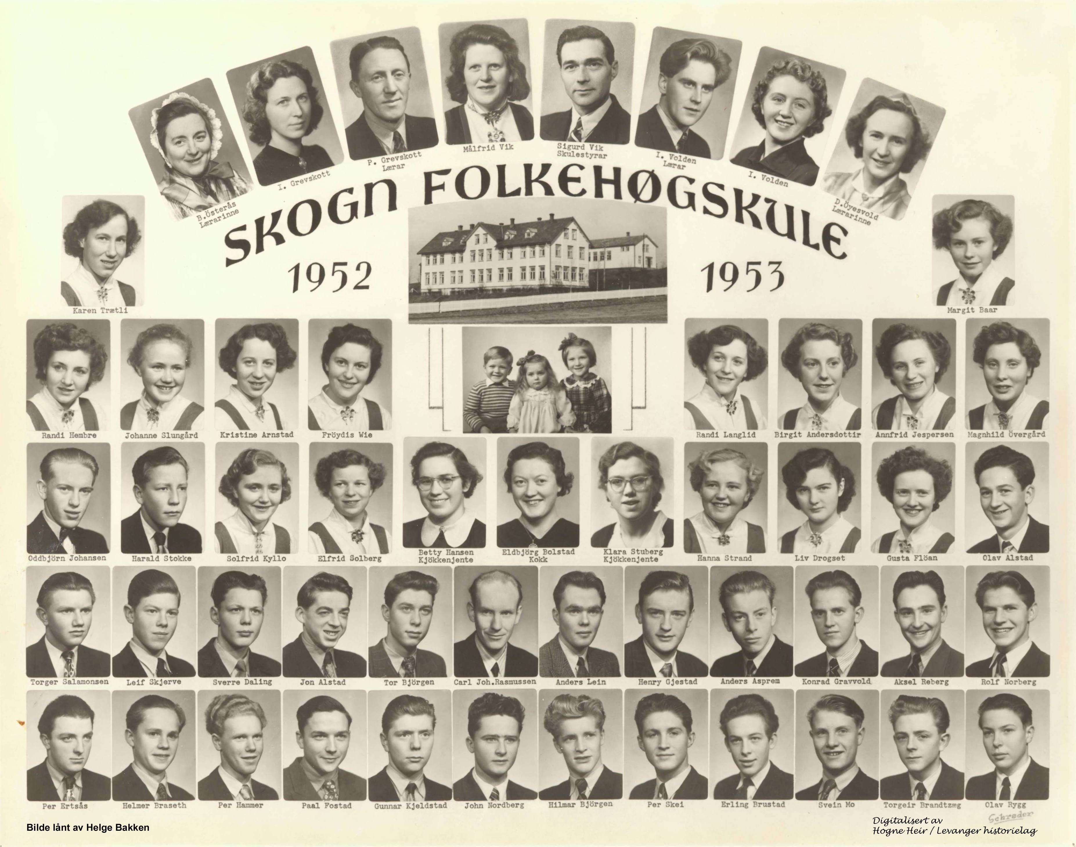Skogn folkehøgskule 1952-1953